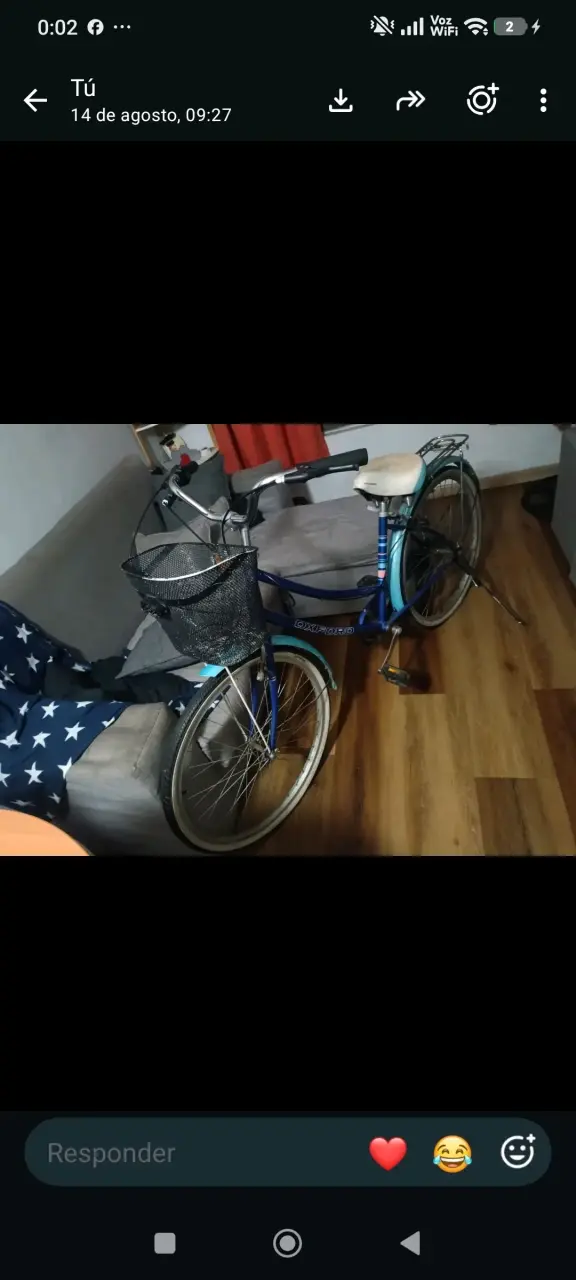 Bicicleta Oxford clásica azul con canasto - 2