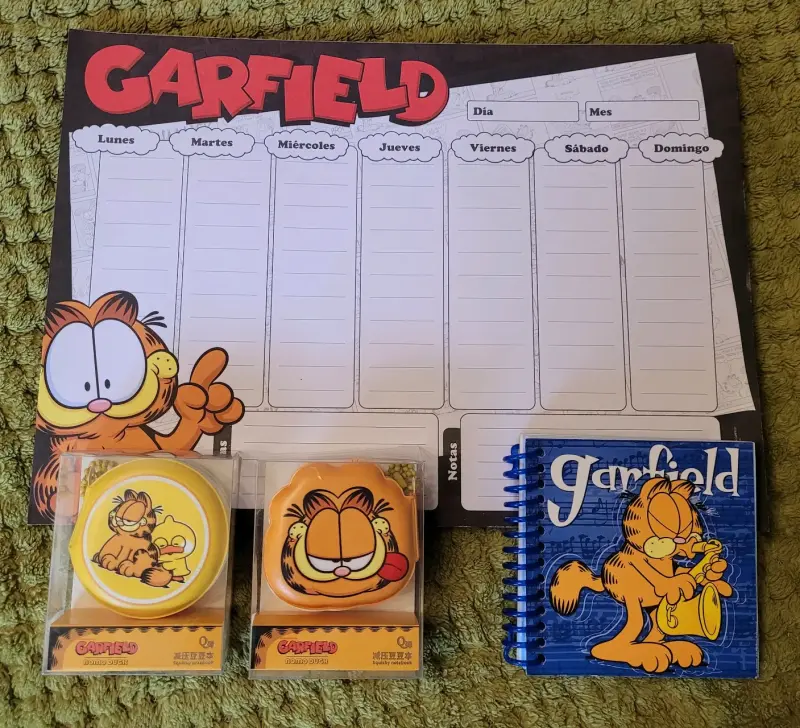 Set de papelería Garfield con libreta y mini notas - 1
