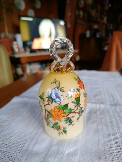 Antiguo adorno vidrio decorativo con flores - miniatura 2