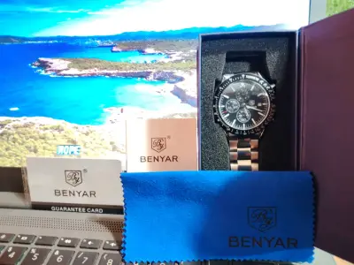 Reloj  Pulsera Benyar Cronógrafo Acero Inoxidable - miniatura 1