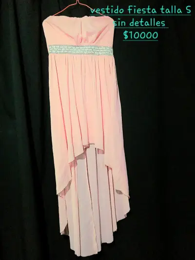 Vestido de fiesta rosa talla S - miniatura 1