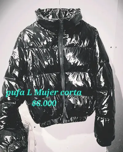 Chaqueta Puffer Mujer Negra Talla L - miniatura 1