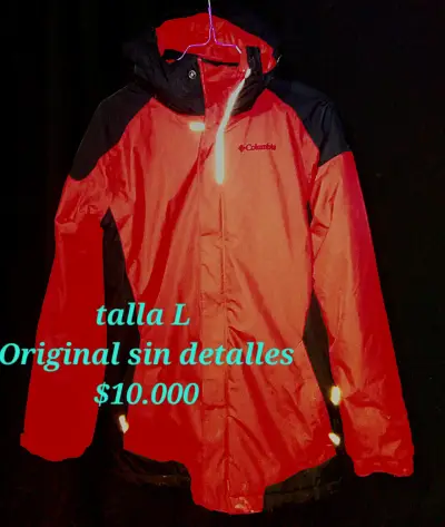Chaqueta impermeable Columbia roja talla L - miniatura 1