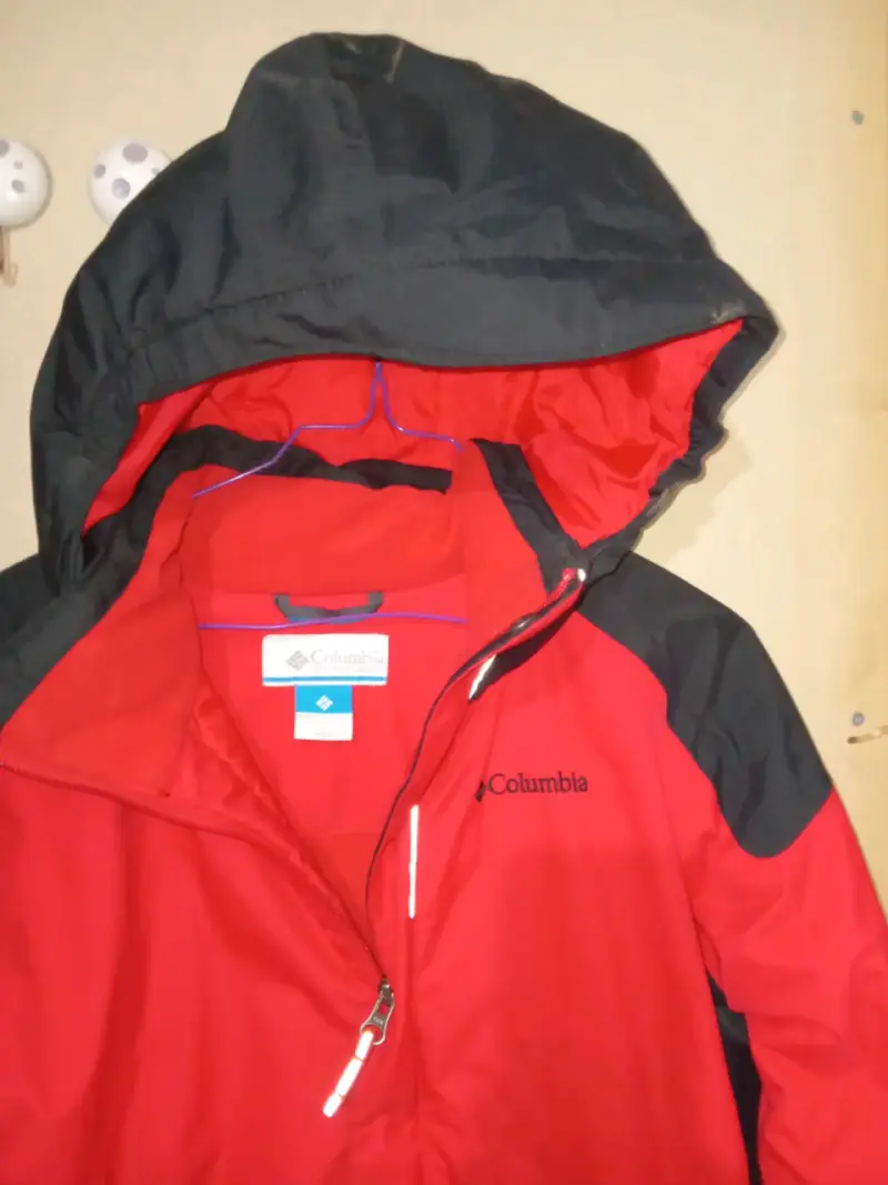 Chaqueta impermeable Columbia roja talla L - 2