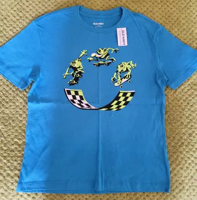 Polera azul con diseño de ranas Old Navy niño - miniatura 1