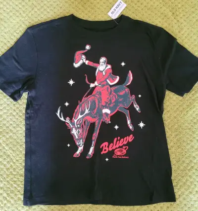 Polera negra Old Navy con diseño navideño niño - miniatura 1