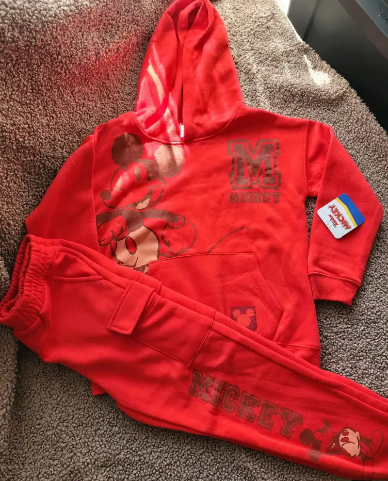 Conjunto de polerón y pantalón Mickey rojo para niños - 3