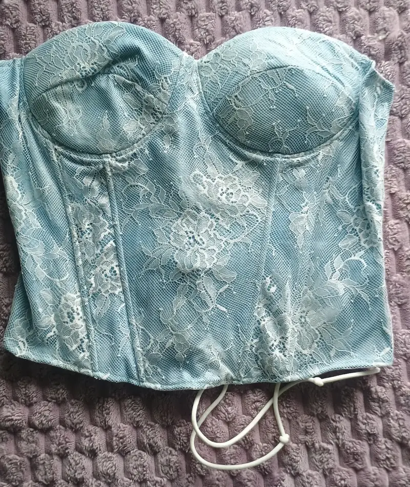 Corset de encaje azul claro para mujer