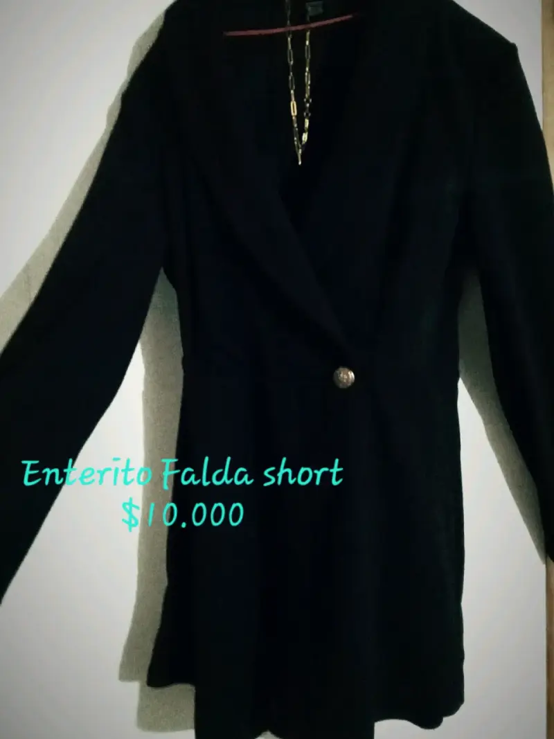 Enterito tipo blazer corto elegante negro - 2