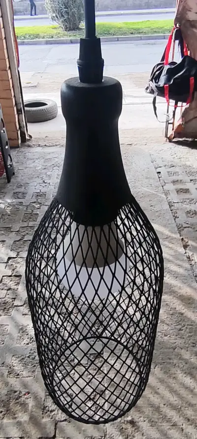 Lámpara colgante de malla negra moderna - miniatura 1