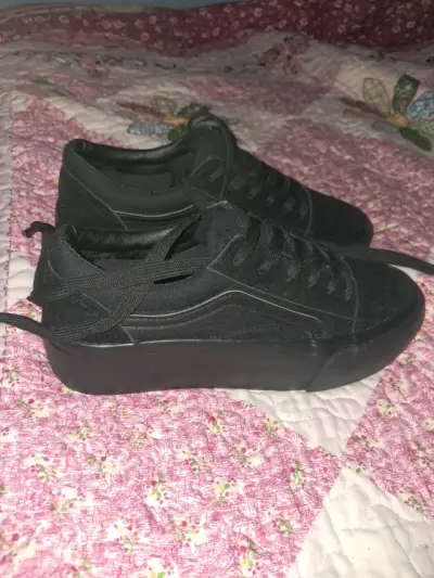 Zapatillas negras de plataforma para mujer - miniatura 2