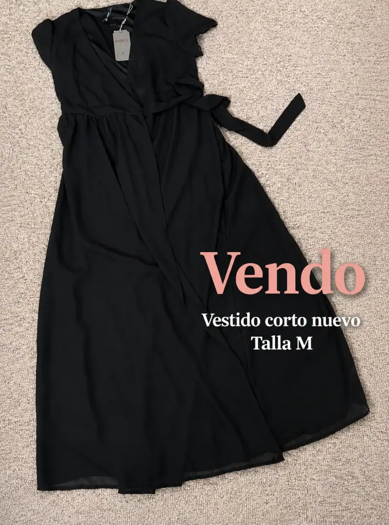 Vestido corto negro nuevo talla M - 1