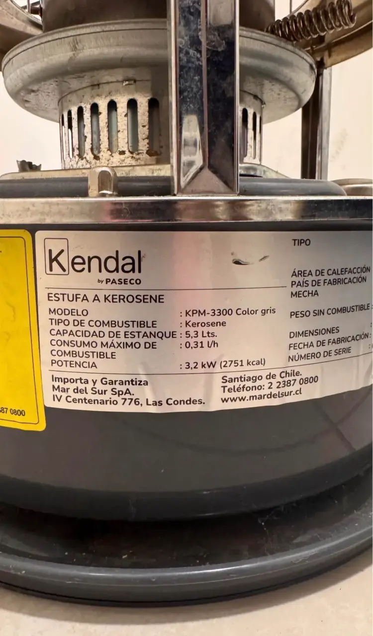 Estufa a parafina Kendal 3,2 kW - 4