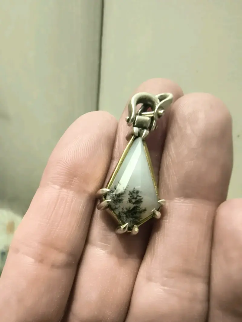 Colgante de plata y piedra dentrita - 1