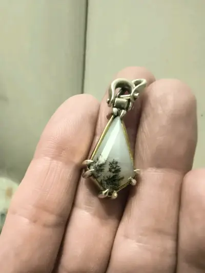 Colgante de plata y piedra dentrita - miniatura 1