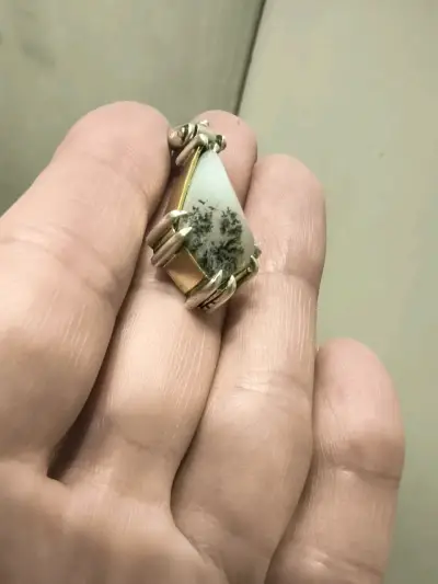 Colgante de plata y piedra dentrita - miniatura 2
