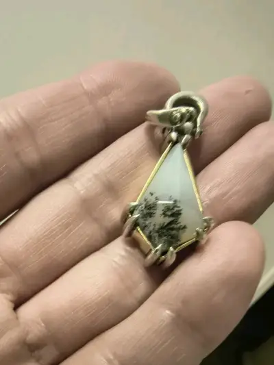 Colgante de plata y piedra dentrita - miniatura 5