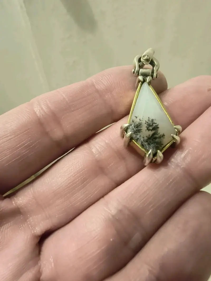 Colgante de plata y piedra dentrita - 6