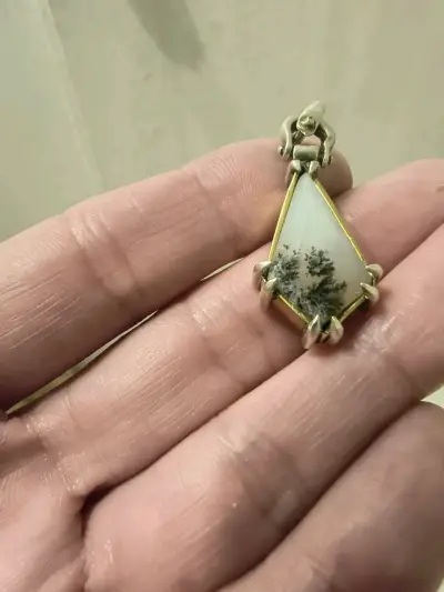 Colgante de plata y piedra dentrita - miniatura 6
