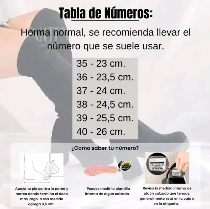 Botas negras de tacón alto hasta la rodilla - 4