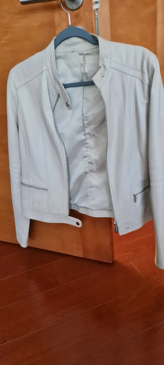 Chaqueta de cuero blanco invierno para mujer - 2