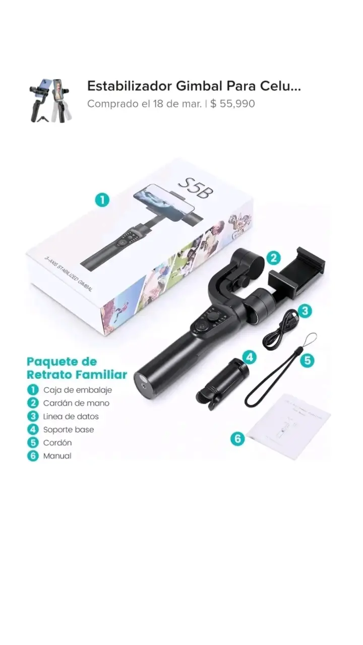 Estabilizador Gimbal S5B para Celulares