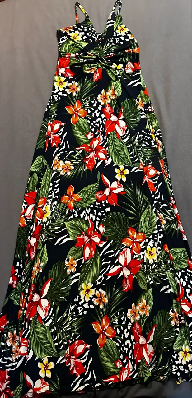 Vestido largo floral tropical para mujer - 1