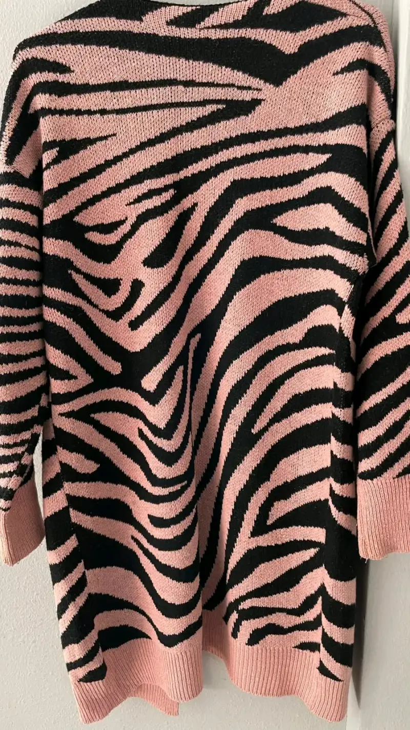 Cardigan de punto con estampado animal print - 2
