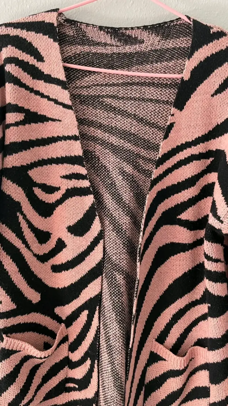 Cardigan de punto con estampado animal print - 3