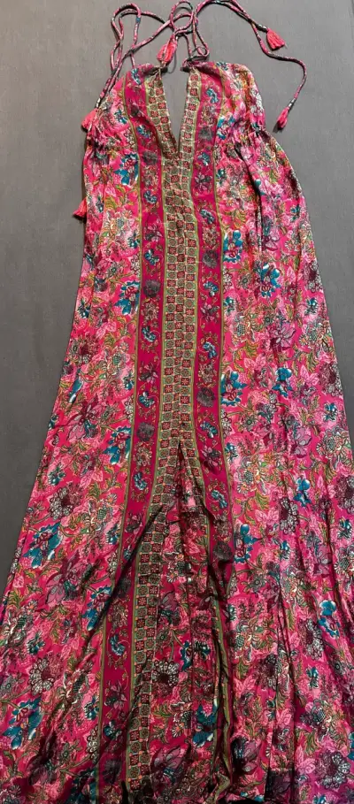 Vestido largo bohemio floral multicolor - miniatura 1