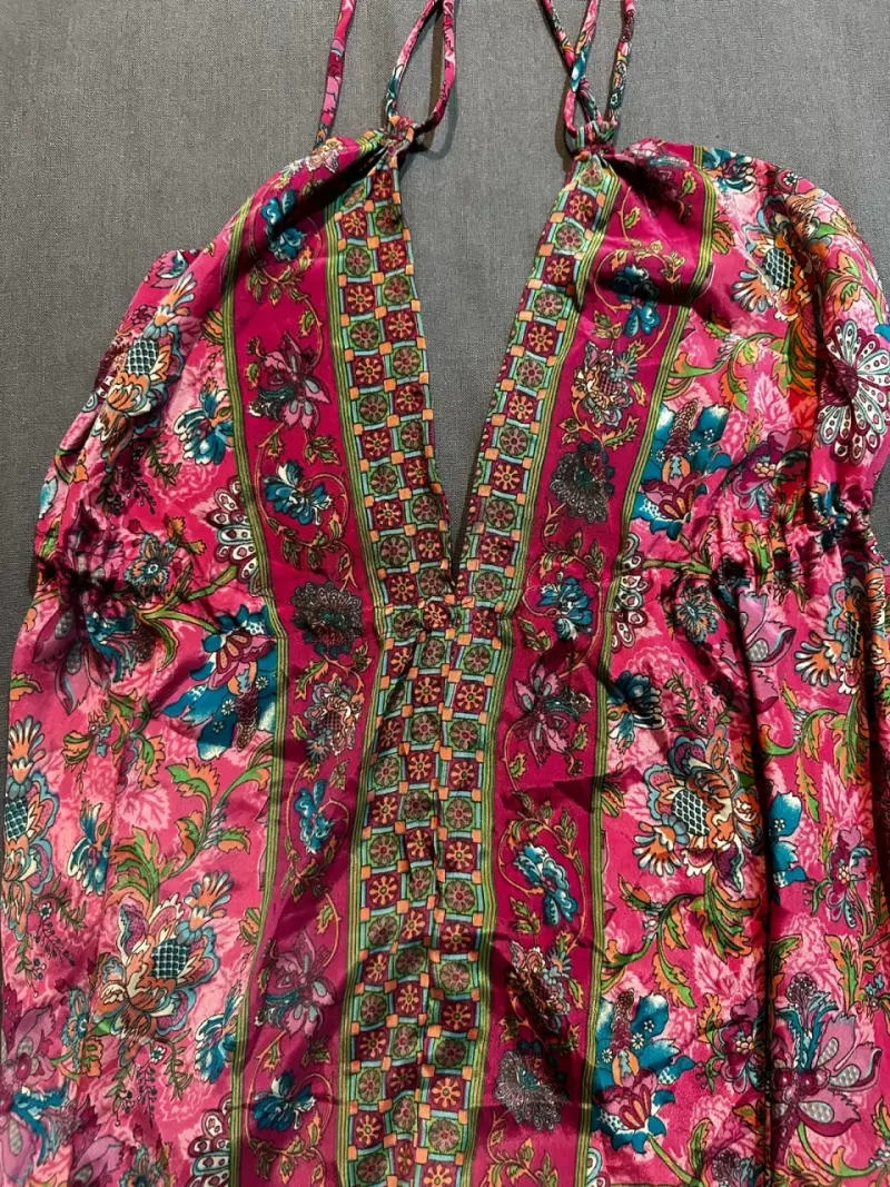 Vestido largo bohemio floral multicolor - 2