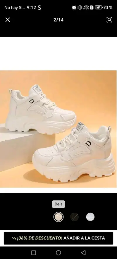 Zapatillas deportivas blancas estilo chunky - miniatura 1