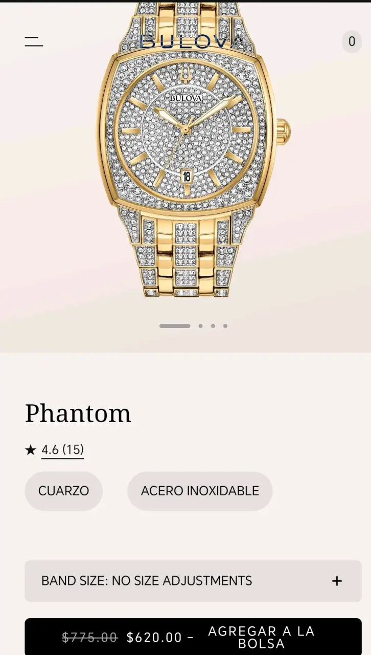 Reloj Bulova Phantom Dorado con Cristales - 2