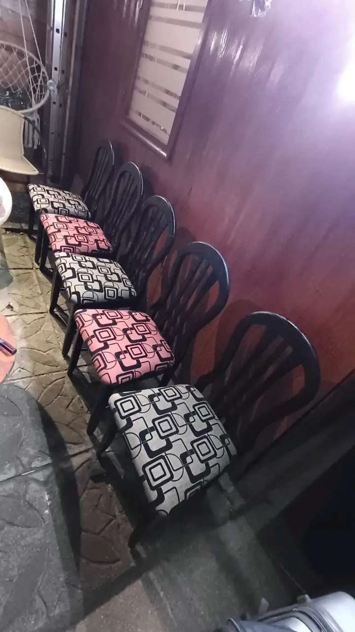 Juego de sillas de comedor con cojines estampados - 1