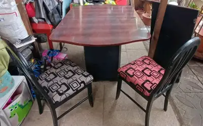 Juego de sillas de comedor con cojines estampados - miniatura 2