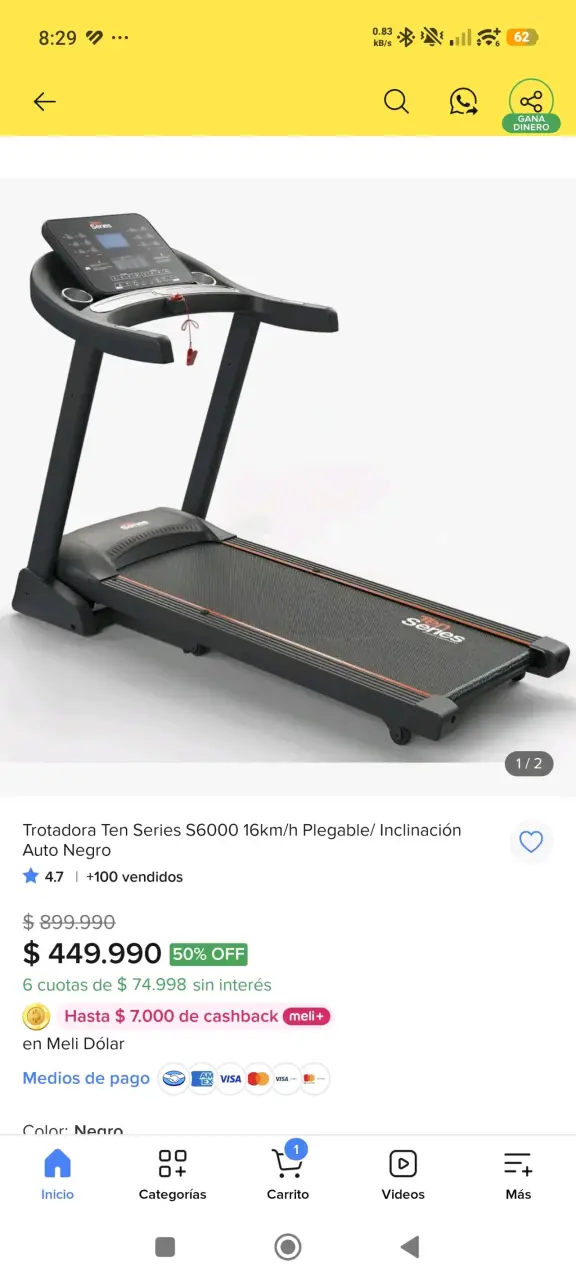 Caminadora eléctrica Ten Series plegable - 5