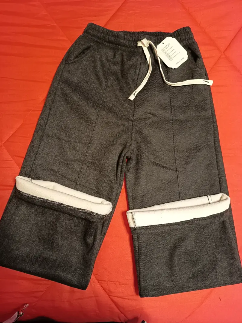 Pantalon forrado polar gris para mujer - 2