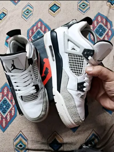 Zapatillas blancas Air Jordan retro 4 originales - miniatura 2
