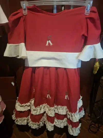 Vestido de huasa chilena para niña talla 6 a 8 - miniatura 3