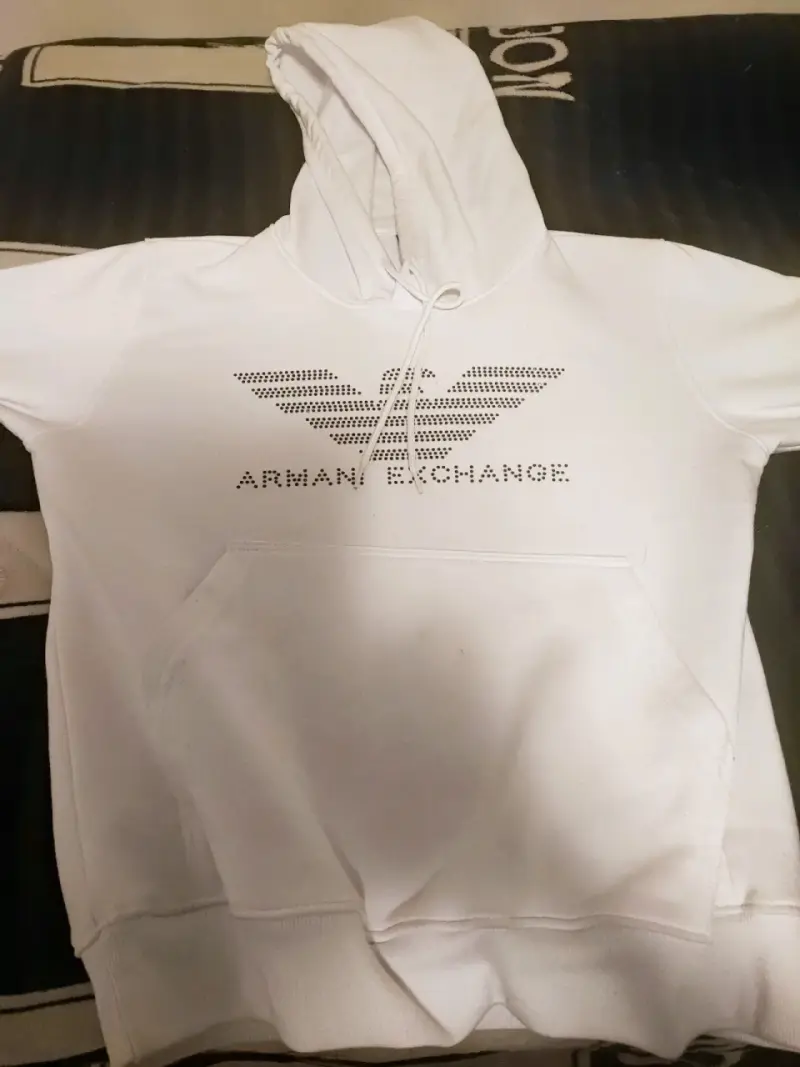 Polerón blanco Armani Exchange con capucha - 1