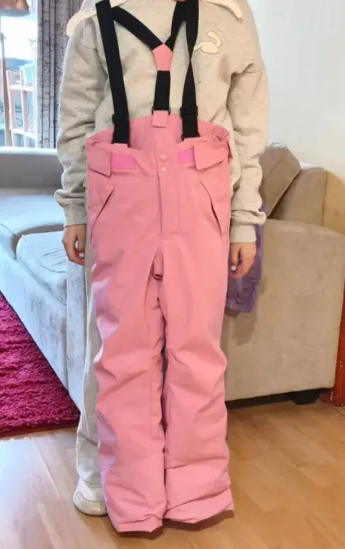 Pantalones de nieve rosados para niña
