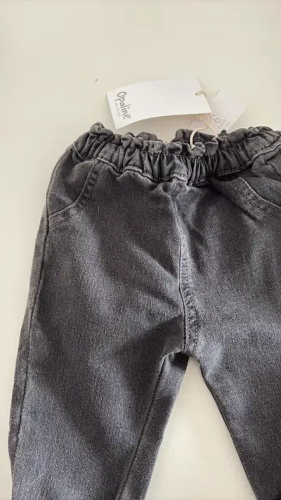 Pantalones de bebé gris Opaline - miniatura 2