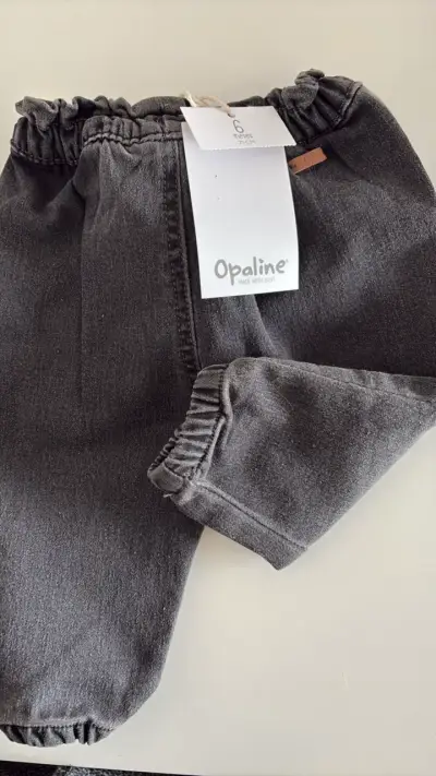 Pantalones de bebé gris Opaline - miniatura 4