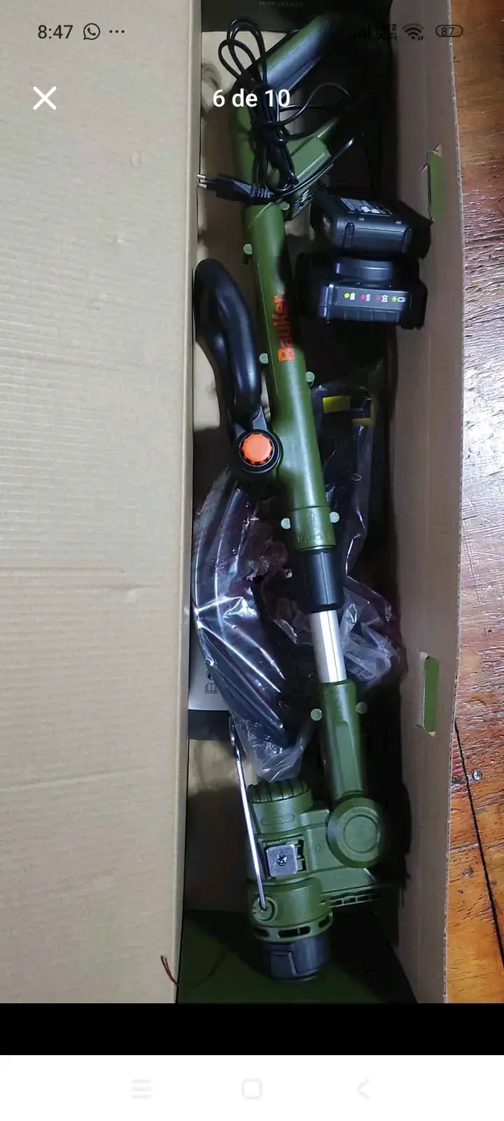Cortadora de césped inalámbrico bauker 20v verde