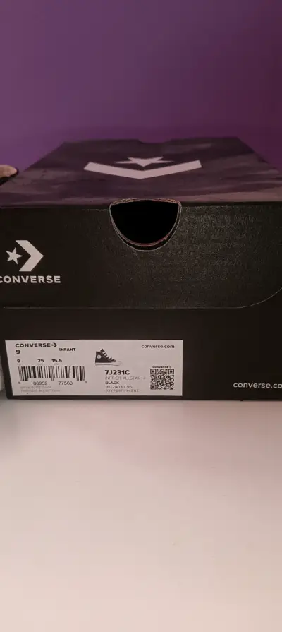 Zapatillas negras para bebé Converse - miniatura 3