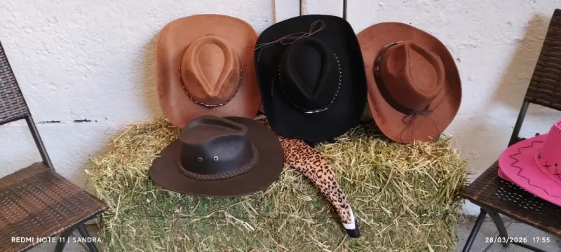 Sombreros vaqueros de cuero en varios colores