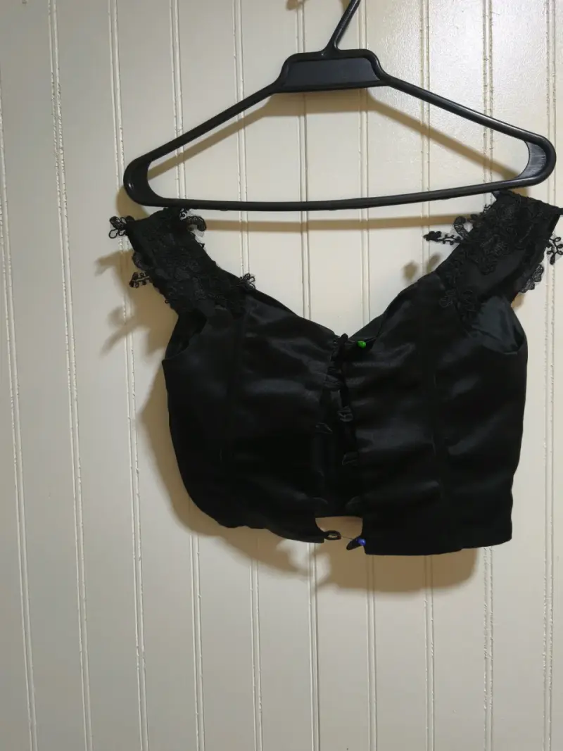 Vestido de encaje negro elegante con top a juego - 3