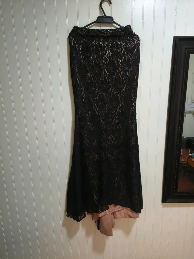 Vestido de encaje negro elegante con top a juego - 4