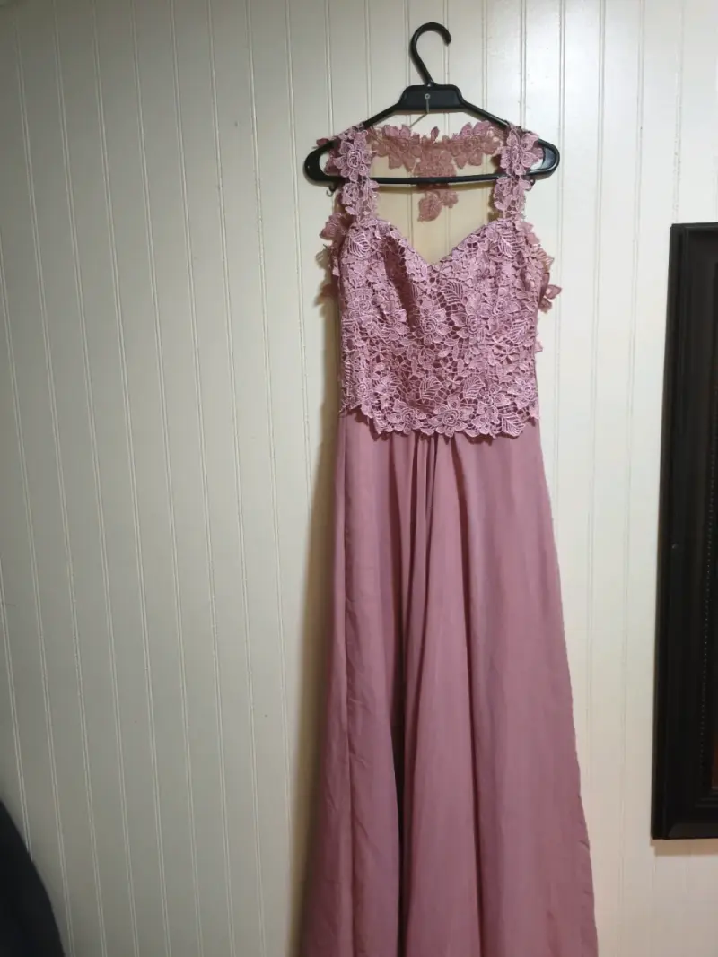 Vestido de encaje negro elegante con top a juego - 5
