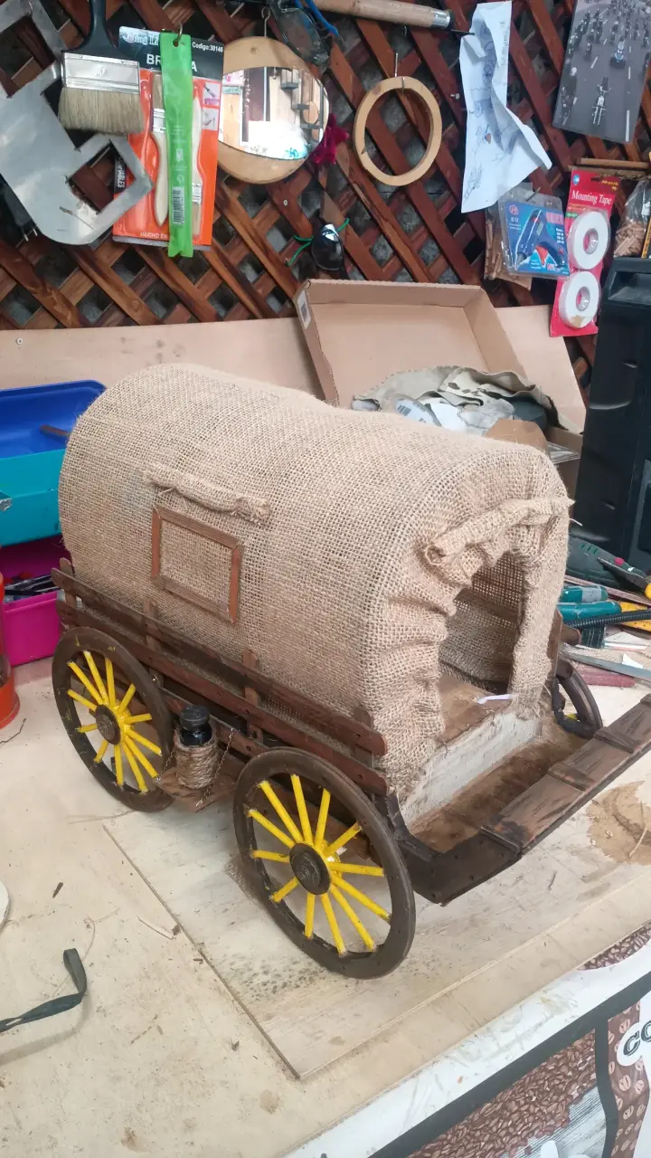 Carreta de madera antiguasdel viejo oeste american - 1